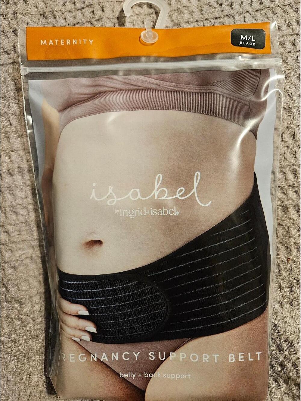 Isabel Maternity Ingrid & Isabel Pregnancy Support Belt Black M/L Belly Back-NEW
